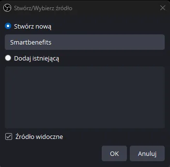 Tworzenie nowego źródła przeglądarki